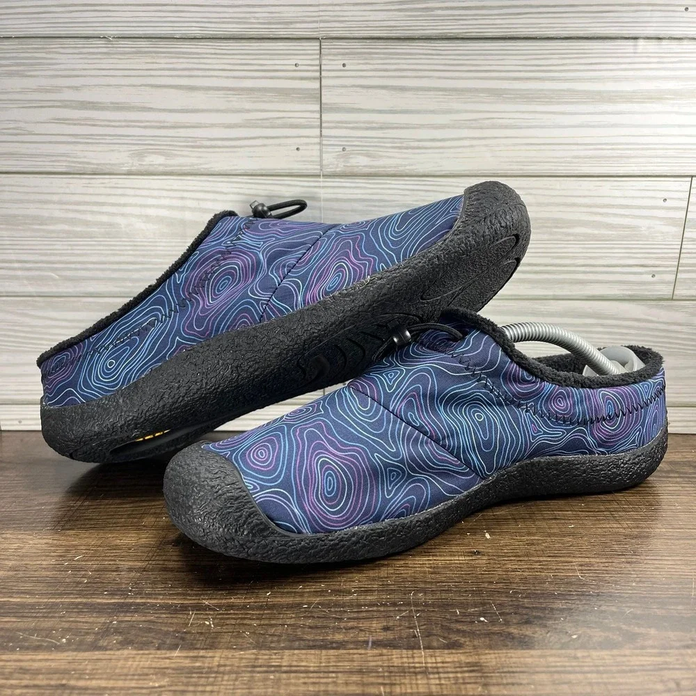 Keen Howser III Slide Topographic Pattern Women's Blue Black Shoes - W 8.5 - Picture 4 of 9